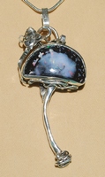 Picture Opal Barbara Gambin - Monkey on the Magic Mushroom Yowah Opal Pendant